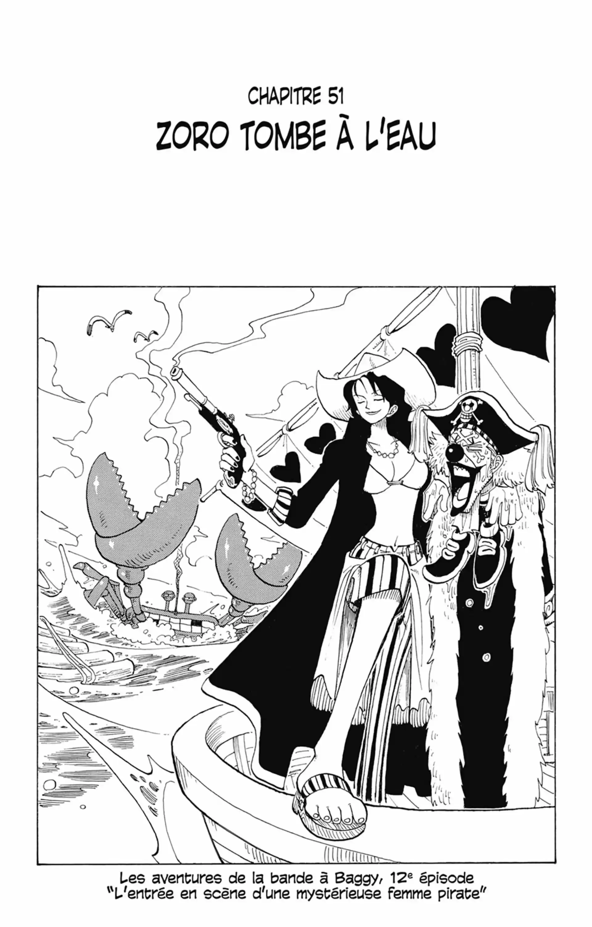 Zoro tombe à l'eau